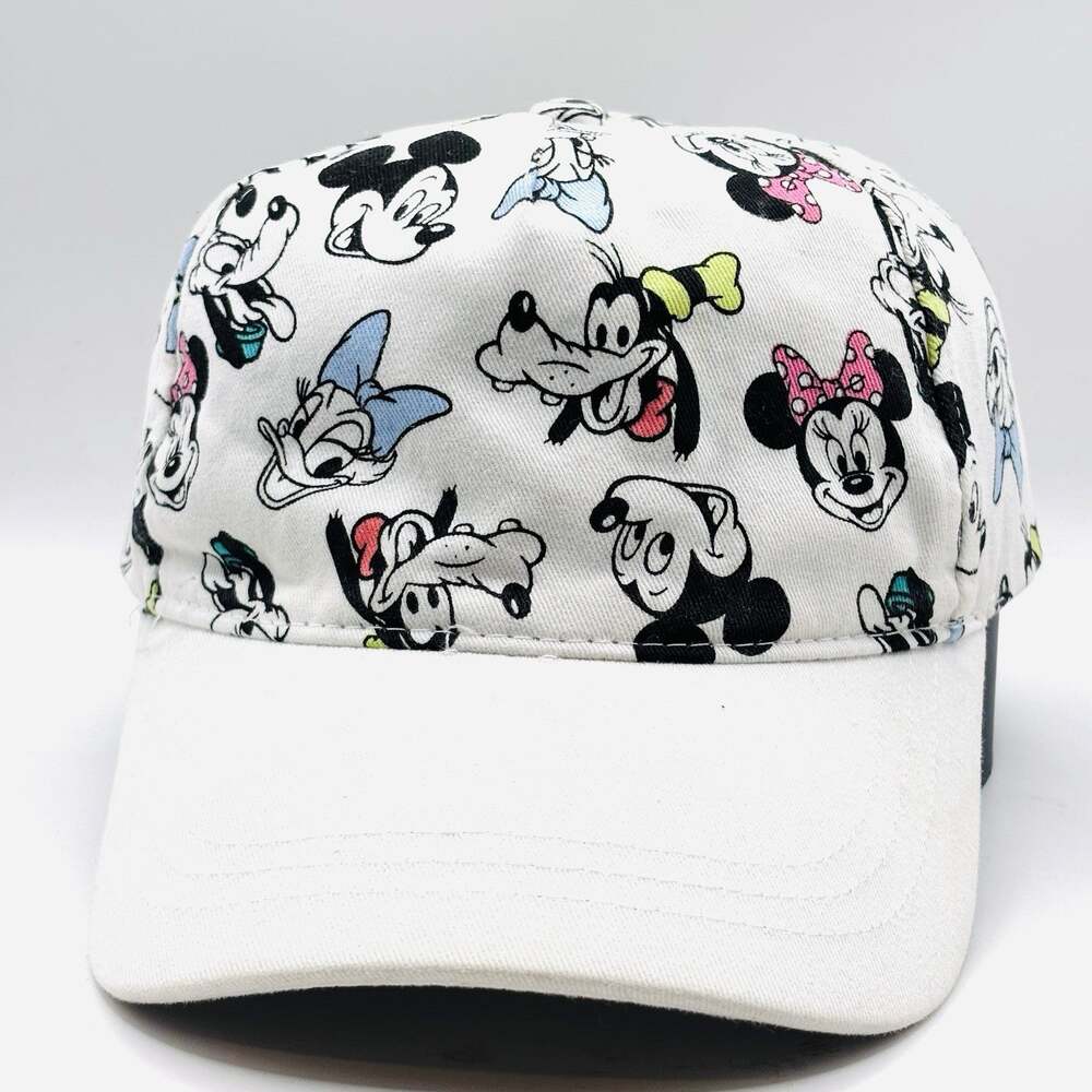 Disney Mickey And Friends White Blue Pink Baseball Hat Cap Os Minnie Daisy Goofy